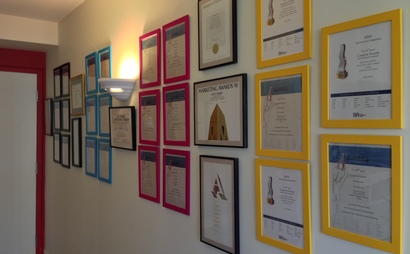 Dedicated desks. Shared office space. Big windows. Open concept. Decks with a view of the lake.