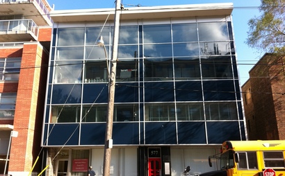 Dedicated desks. Shared office space. Big windows. Open concept. Decks with a view of the lake.