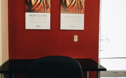 Dedicated desks. Shared office space. Big windows. Open concept. Decks with a view of the lake.