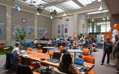 Grab a seat anywhere in our coworking Cafe Grab a seat anywhere in our coworking Cafe