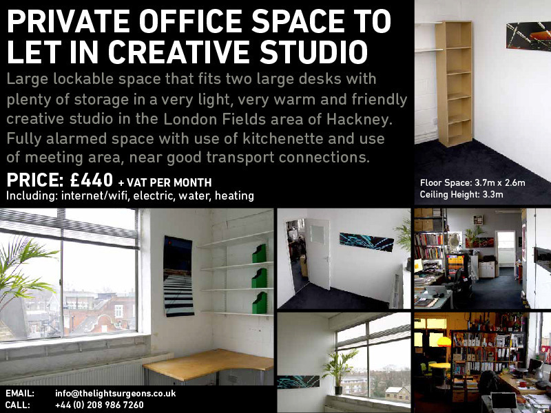 PRIVATE OFFICE SPACE IN A FRIENDLY CREATIVE STUDIO
