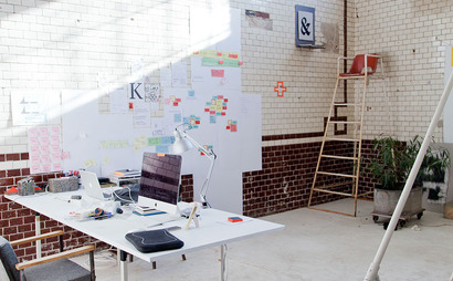 Desk on group table Desk on group table