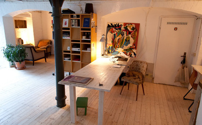 Desk on group table Desk on group table