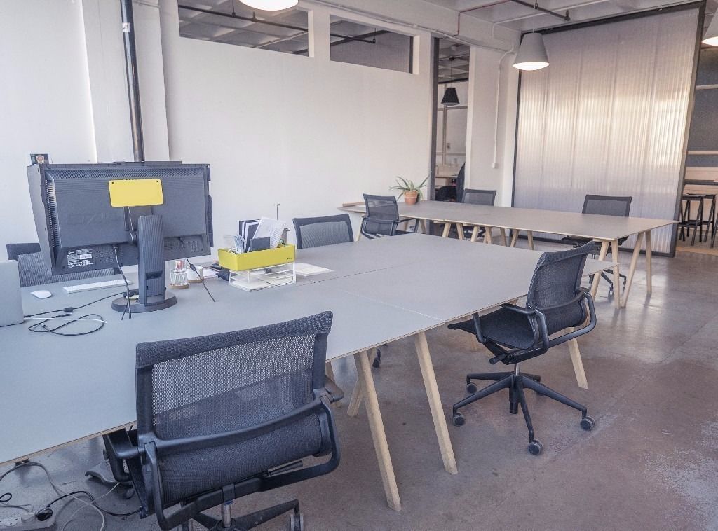 A well-lit 635 sqft space in Studio Three, a co-working space in Dalston Junction, Hackney