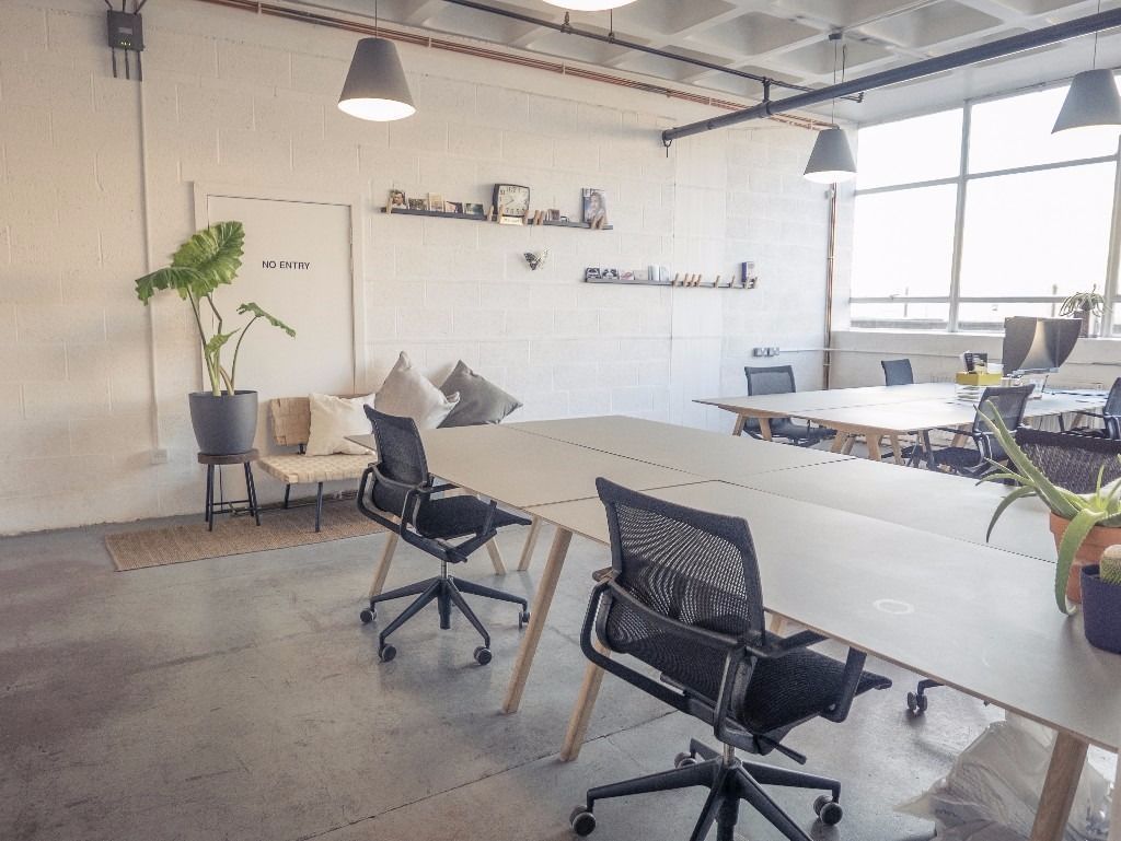 A well-lit 635 sqft space in Studio Three, a co-working space in Dalston Junction, Hackney