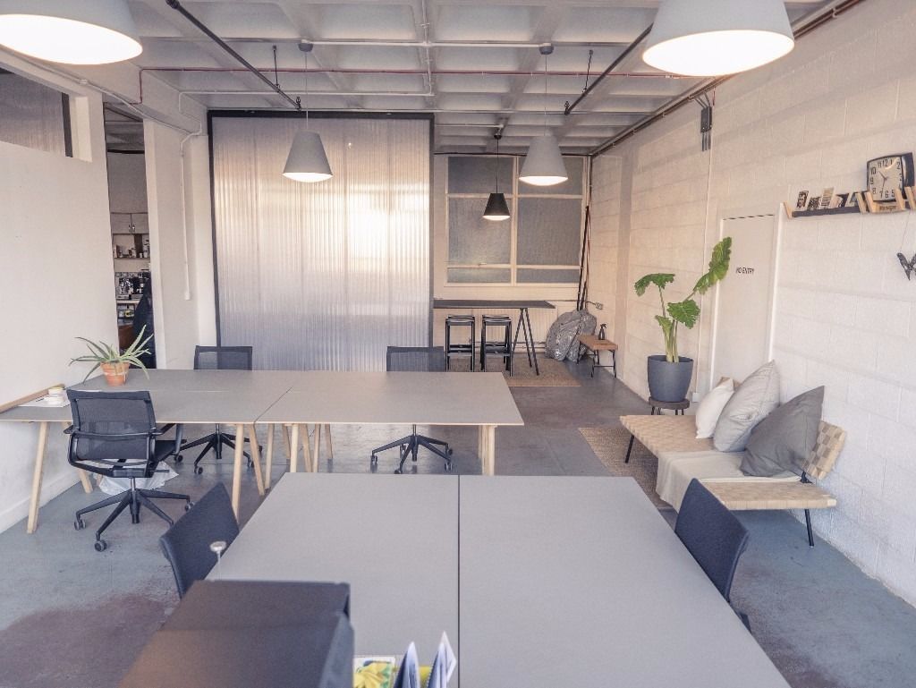 Desk in a well-lit 635 sqft space in Studio Three, a co-working space in Dalston Junction, Hackney