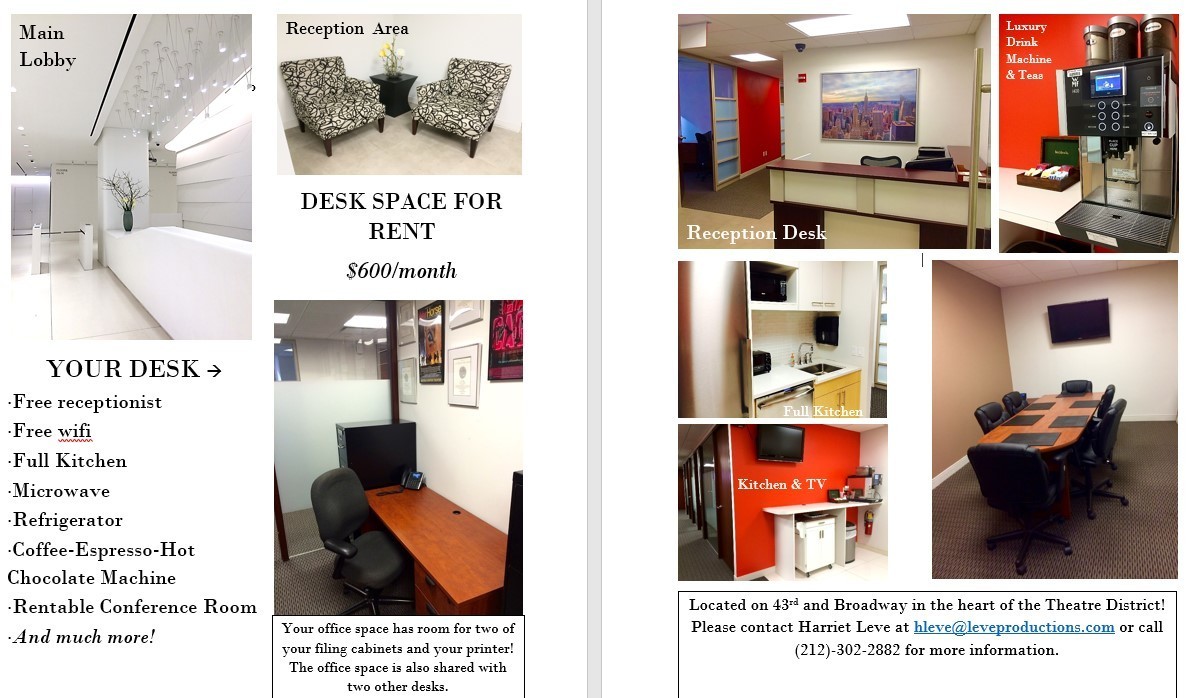 Desk Rental in a Beautiful Space (Midtown) START DECEMBER 1