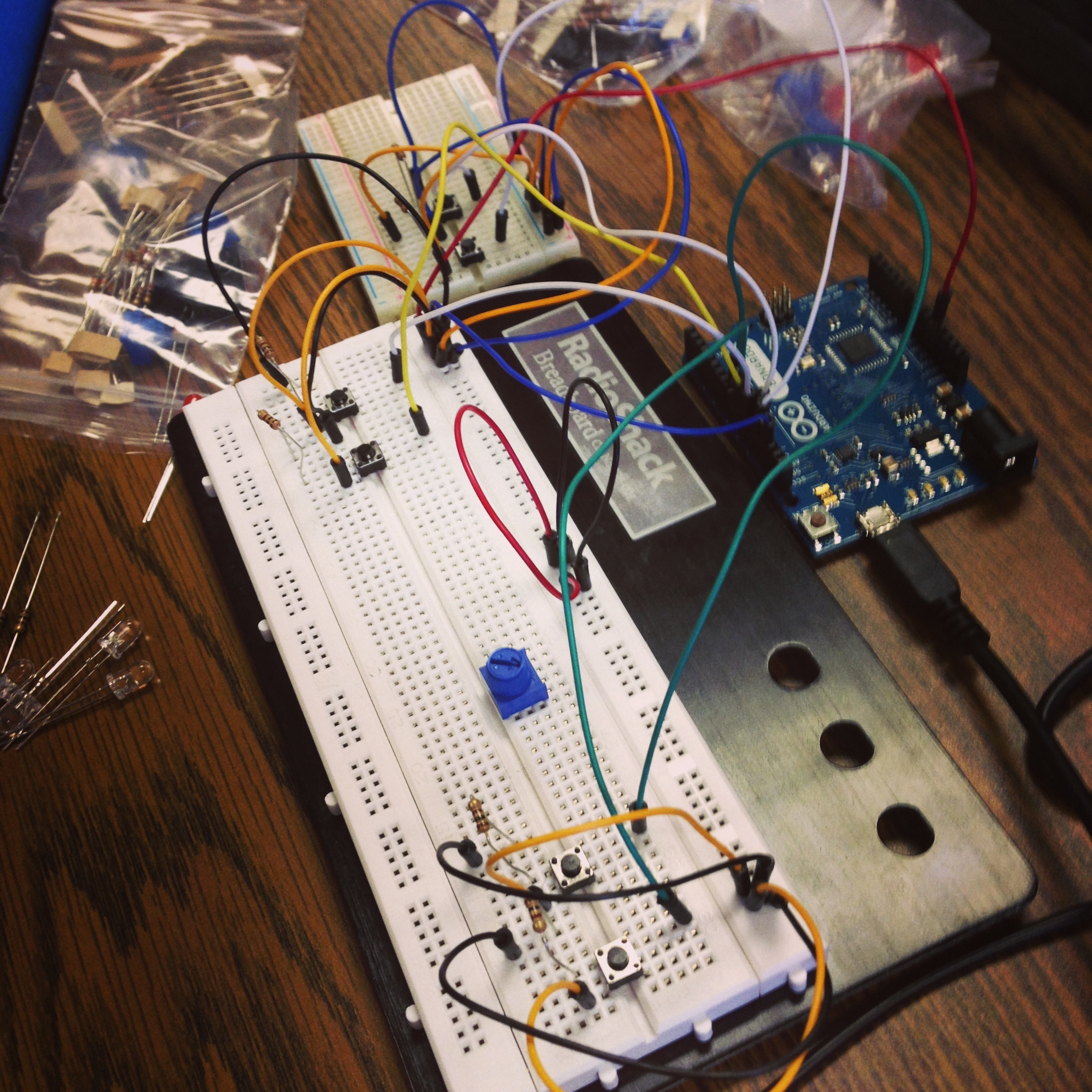 Desk and storage space