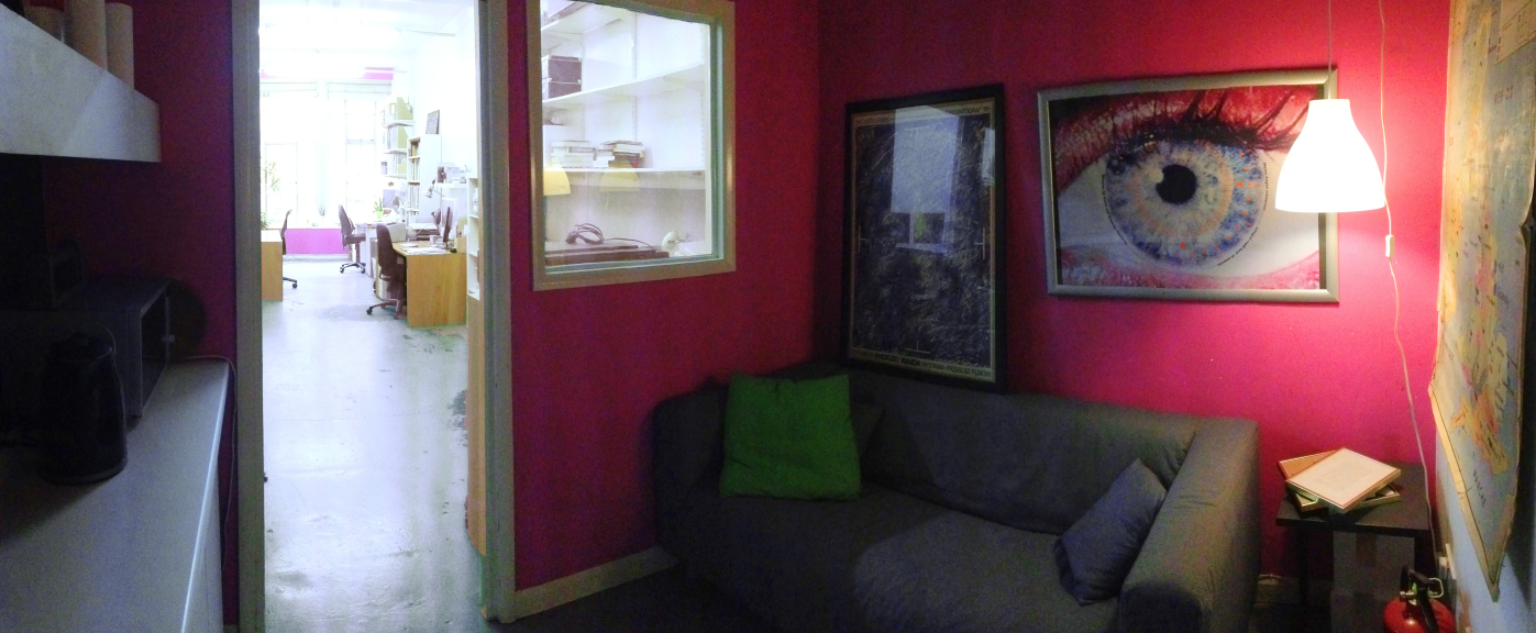 Desk space in creative studio