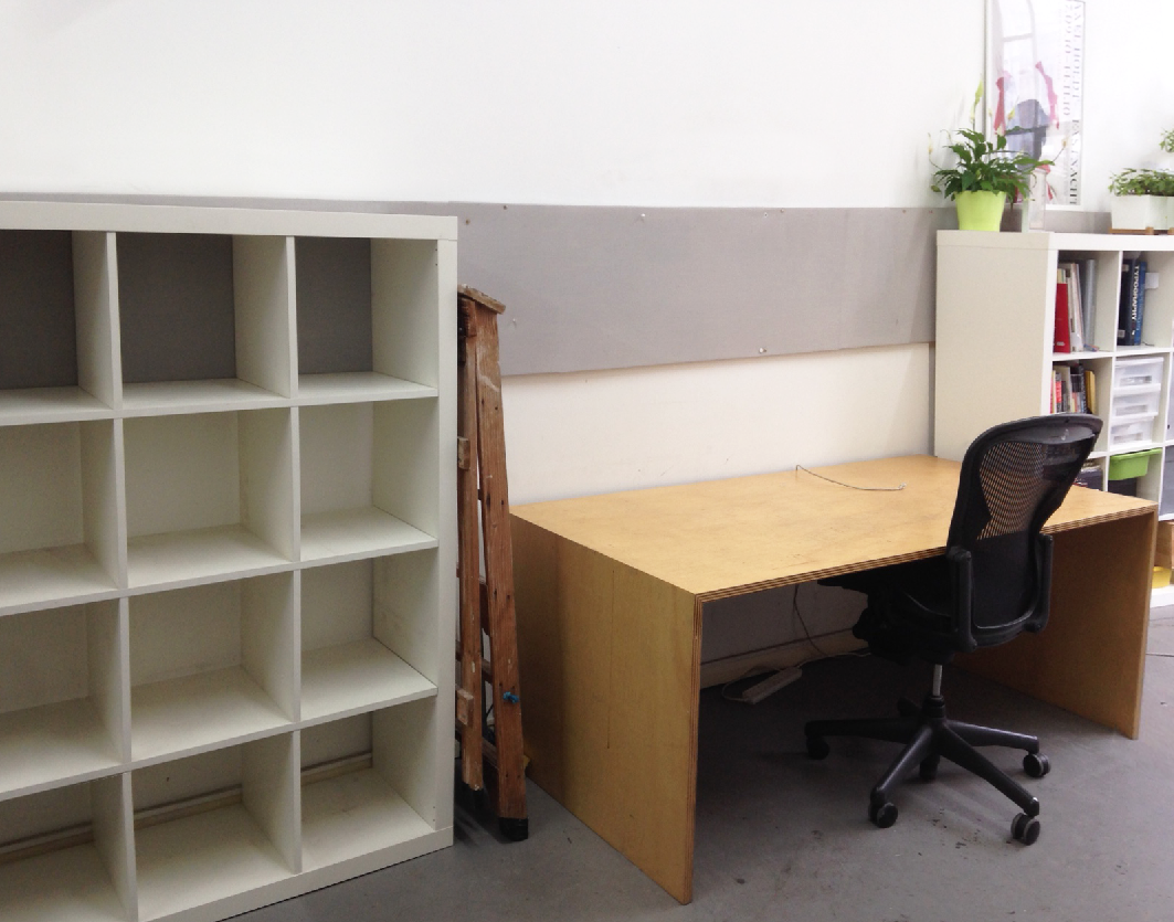 Desk space in creative studio