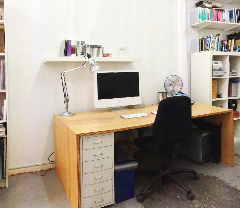 Desk space in creative studio