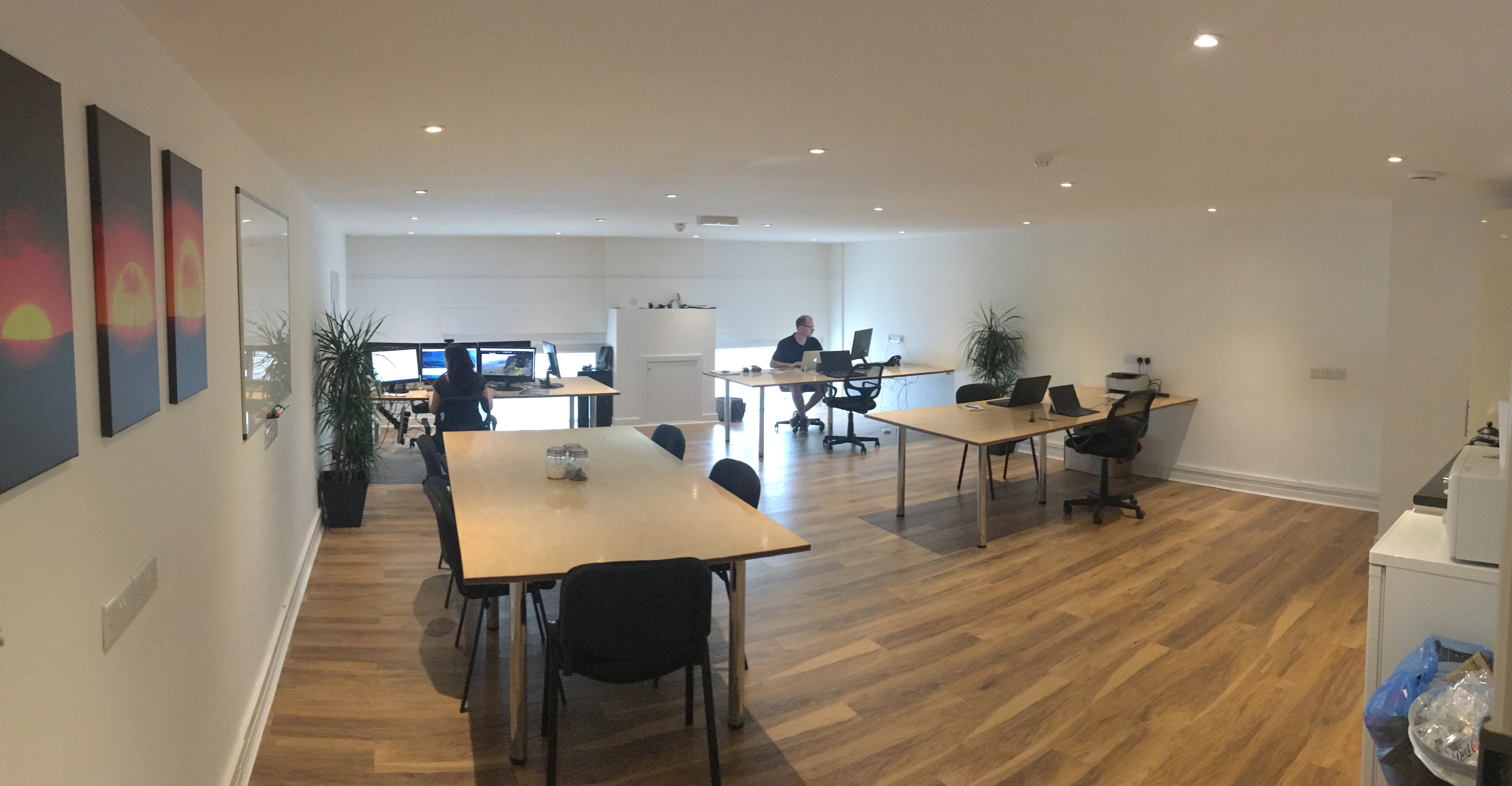 A large 2m wide desk in a quiet working enviornment