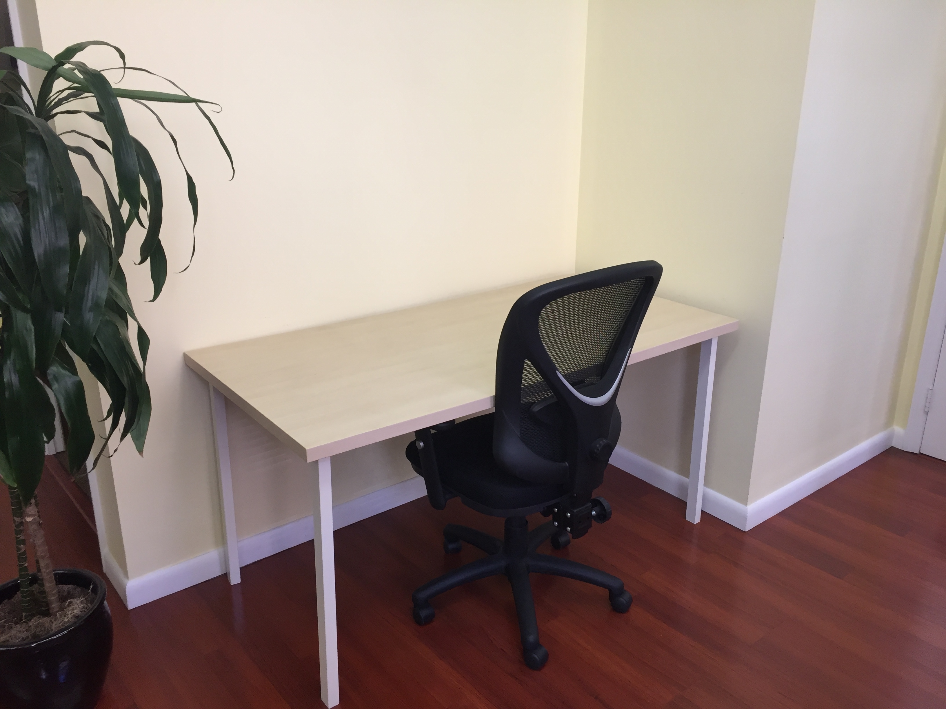 Desk in Spacious and Brightly-Lit Corner of a Midtown Animation Studio