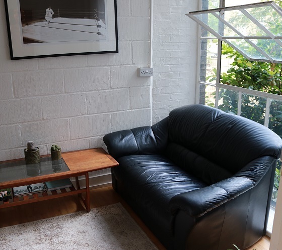 Desks in fun office space!