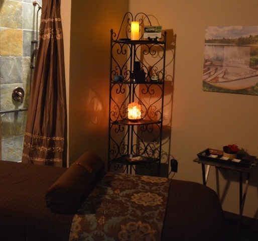 fully furnished massage room in spa environment