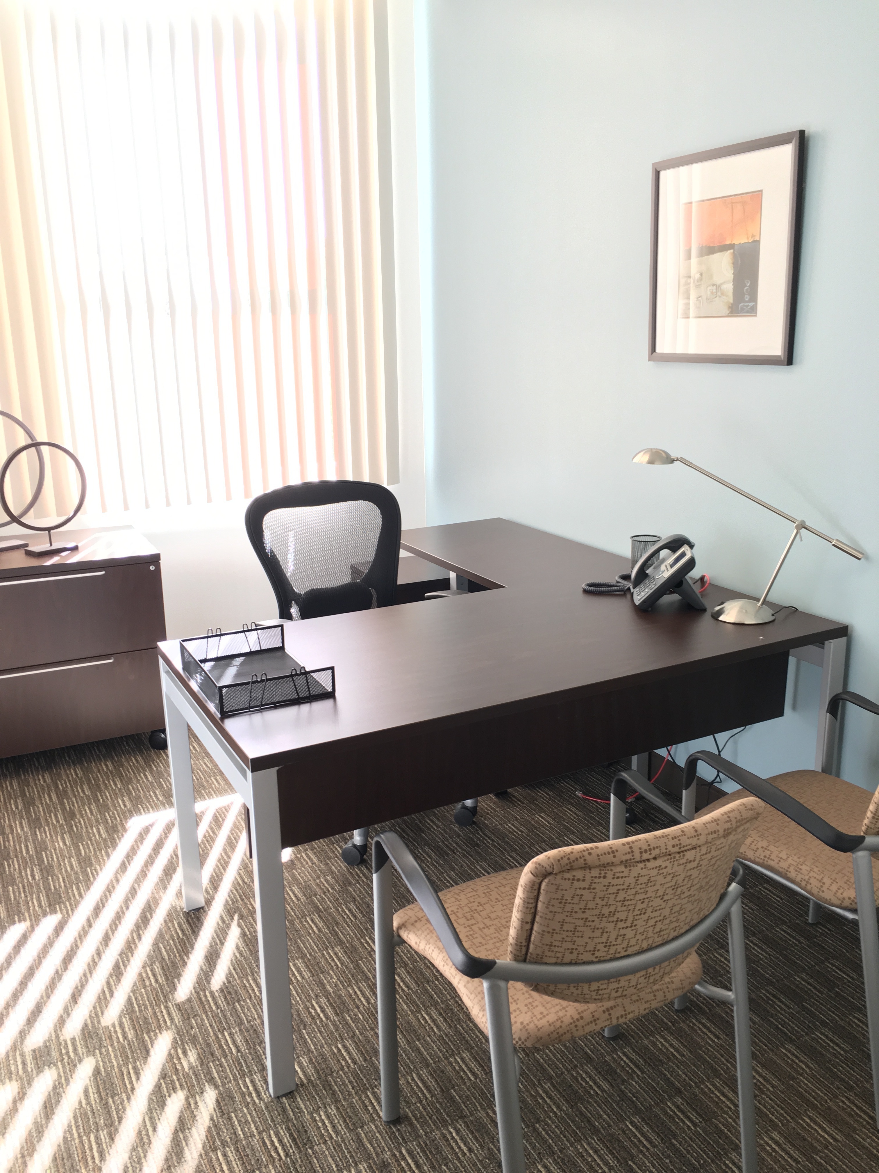 Co working and private offices by the hour, or day with longer term contracts available. 