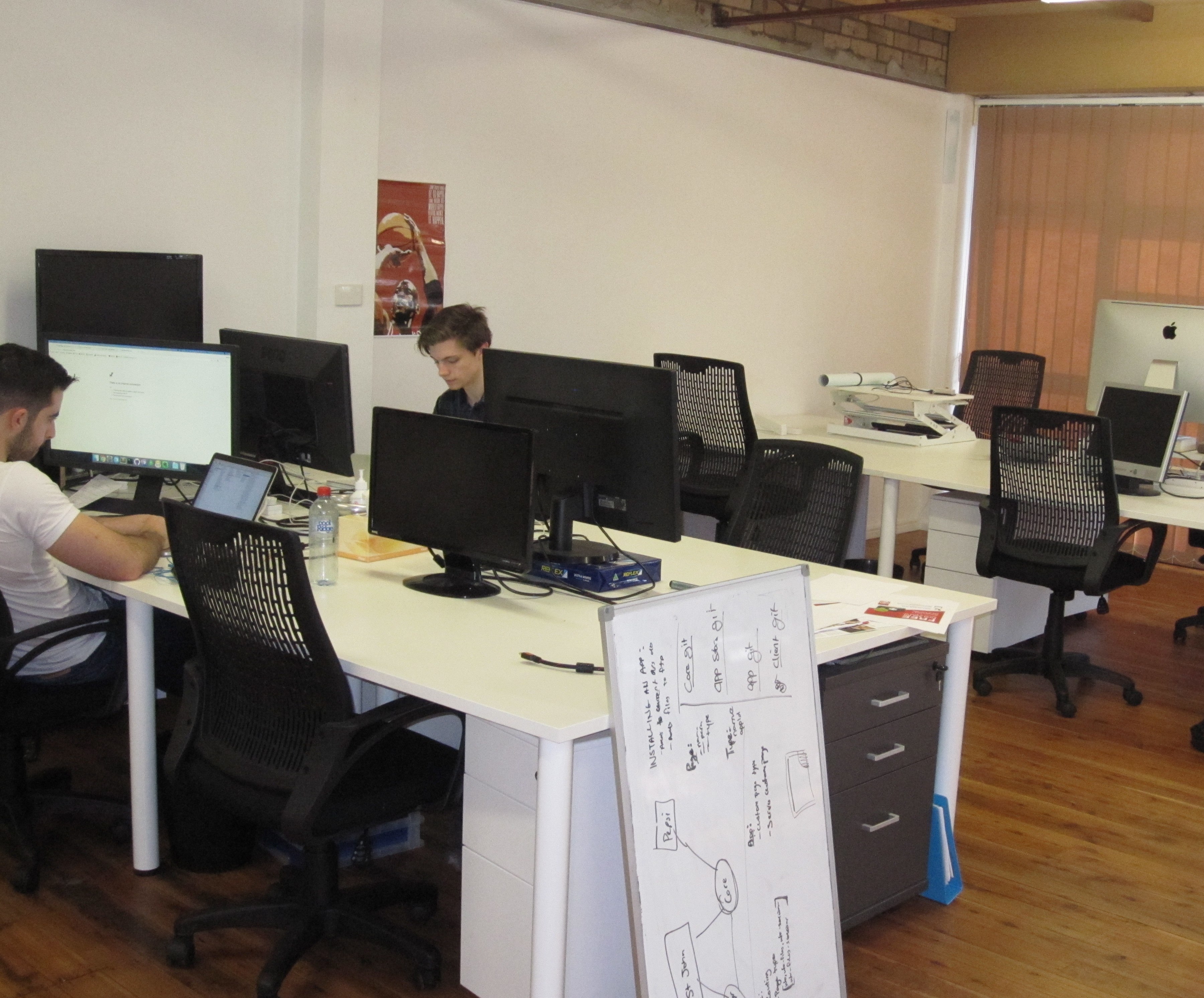 Dedicated desk in open plan office