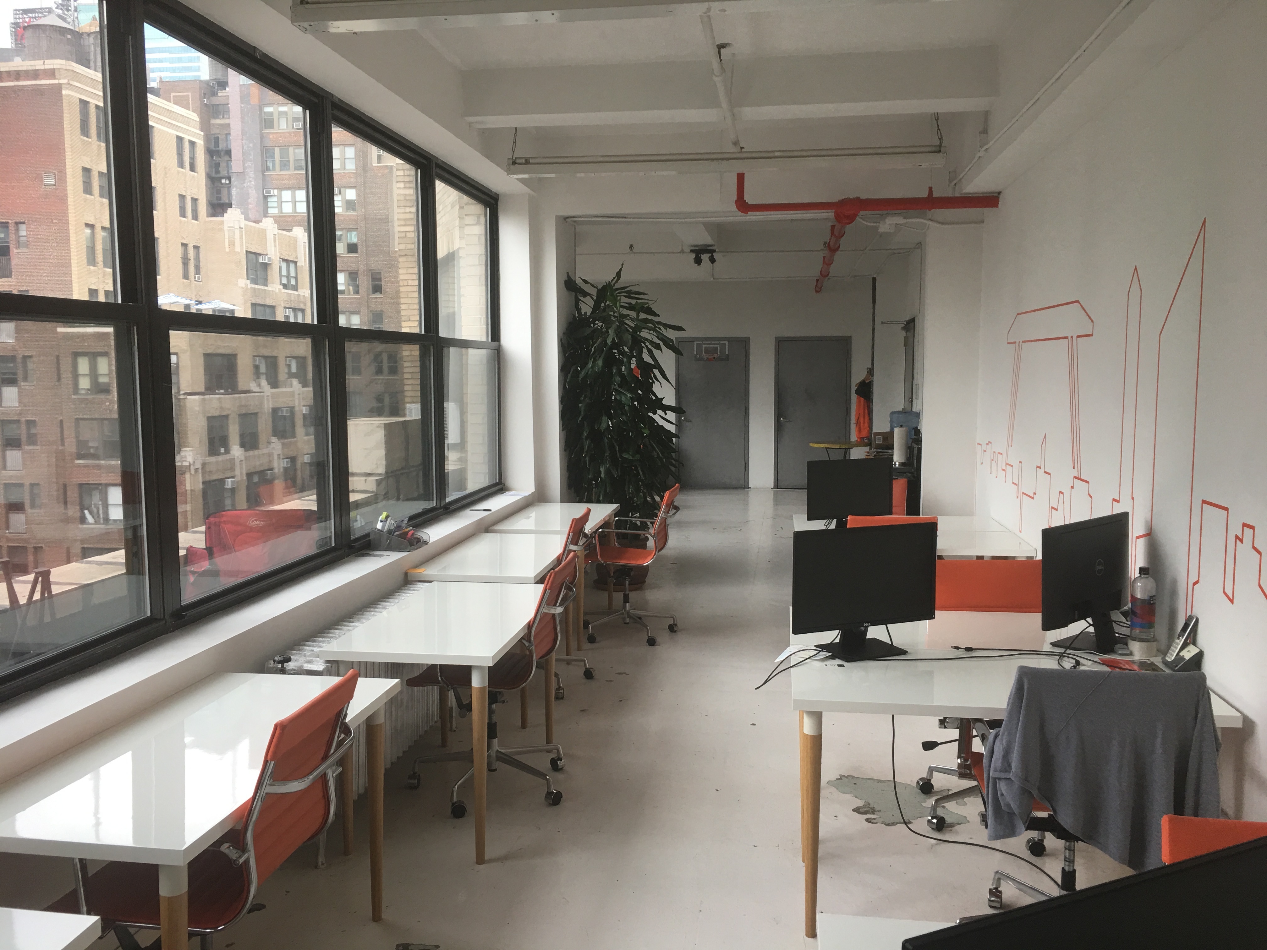 Start up office with 50% windows and unobstructed views