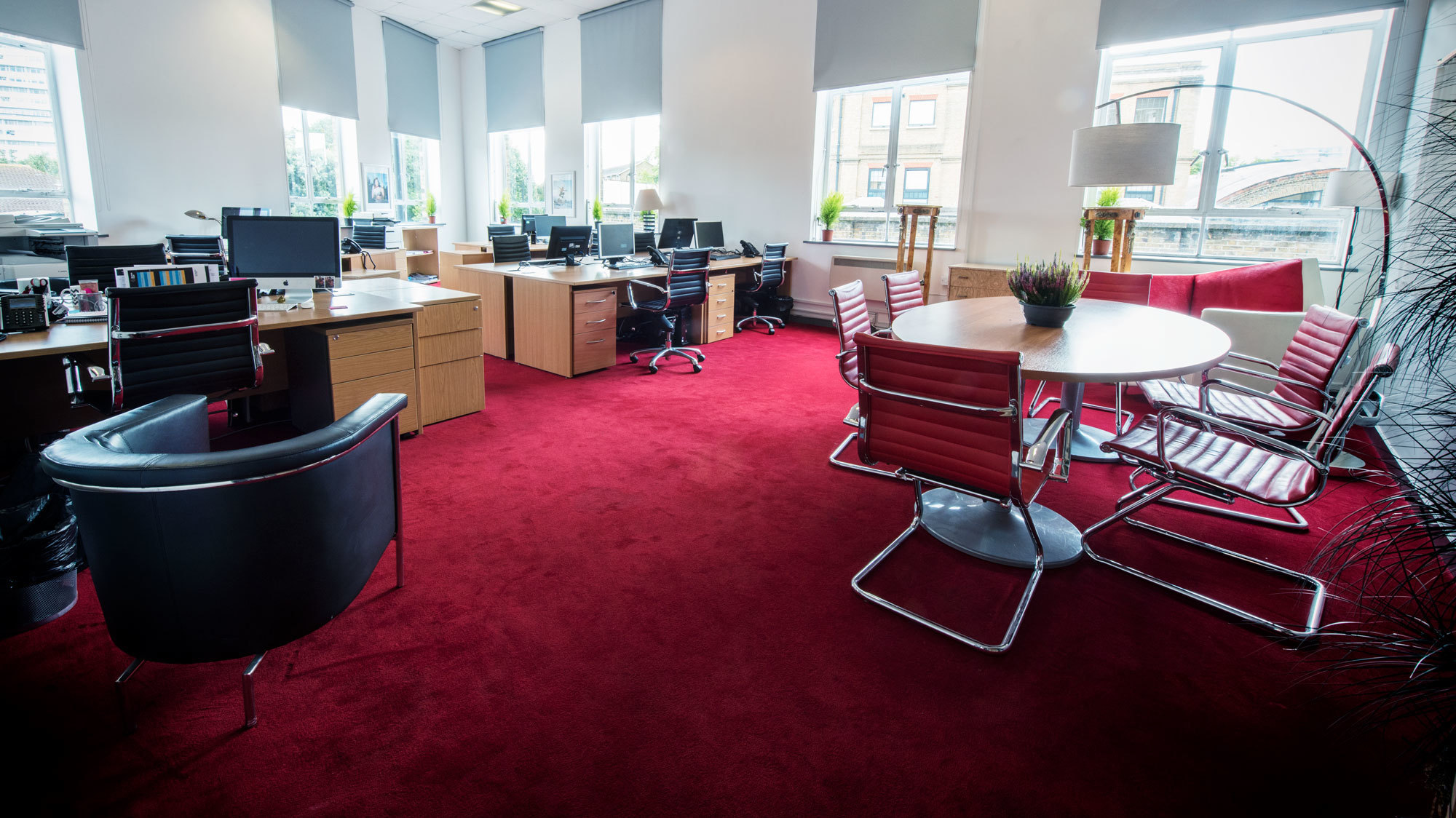 Desk space for rent in a creative media office