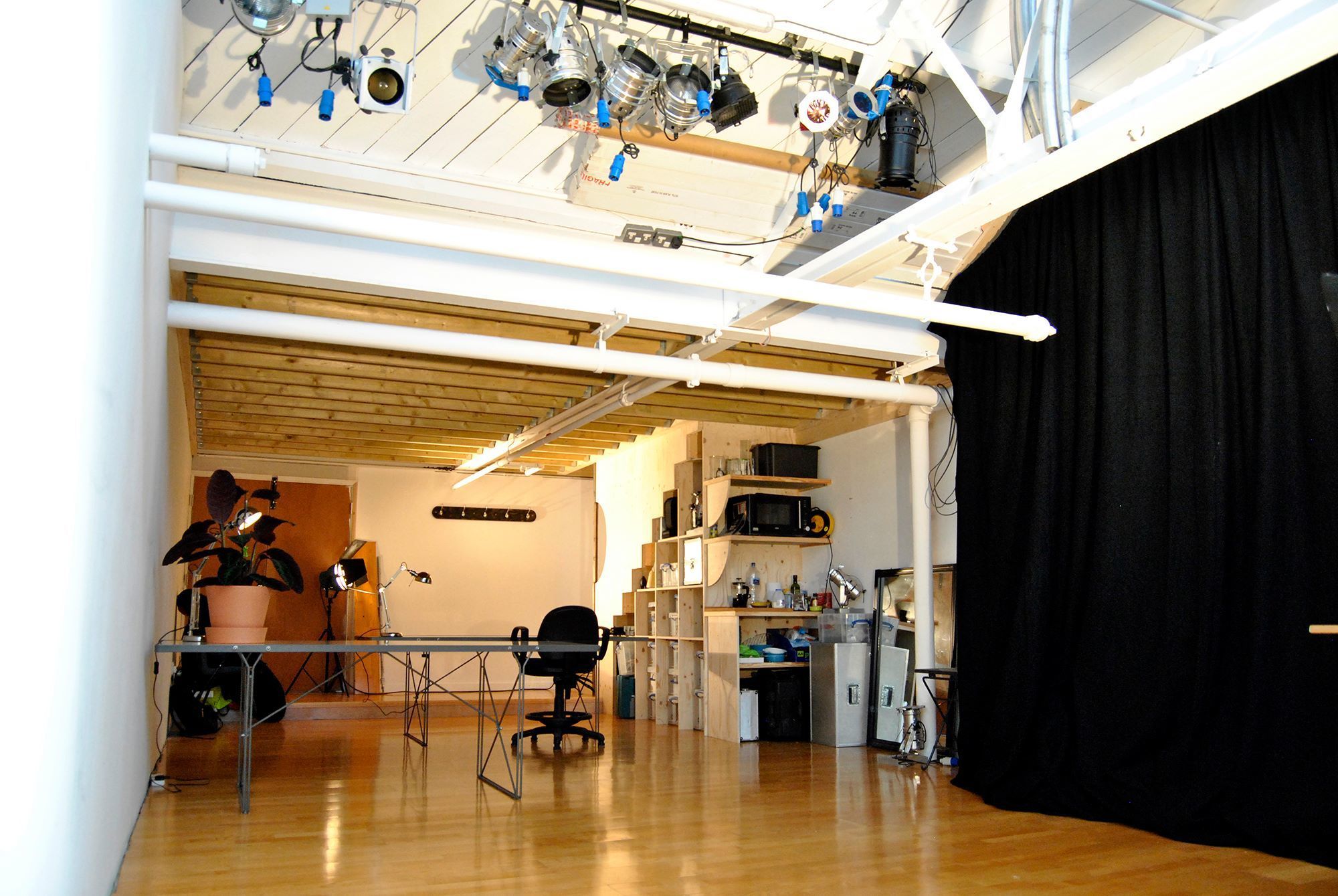 Desk space in a creative studio