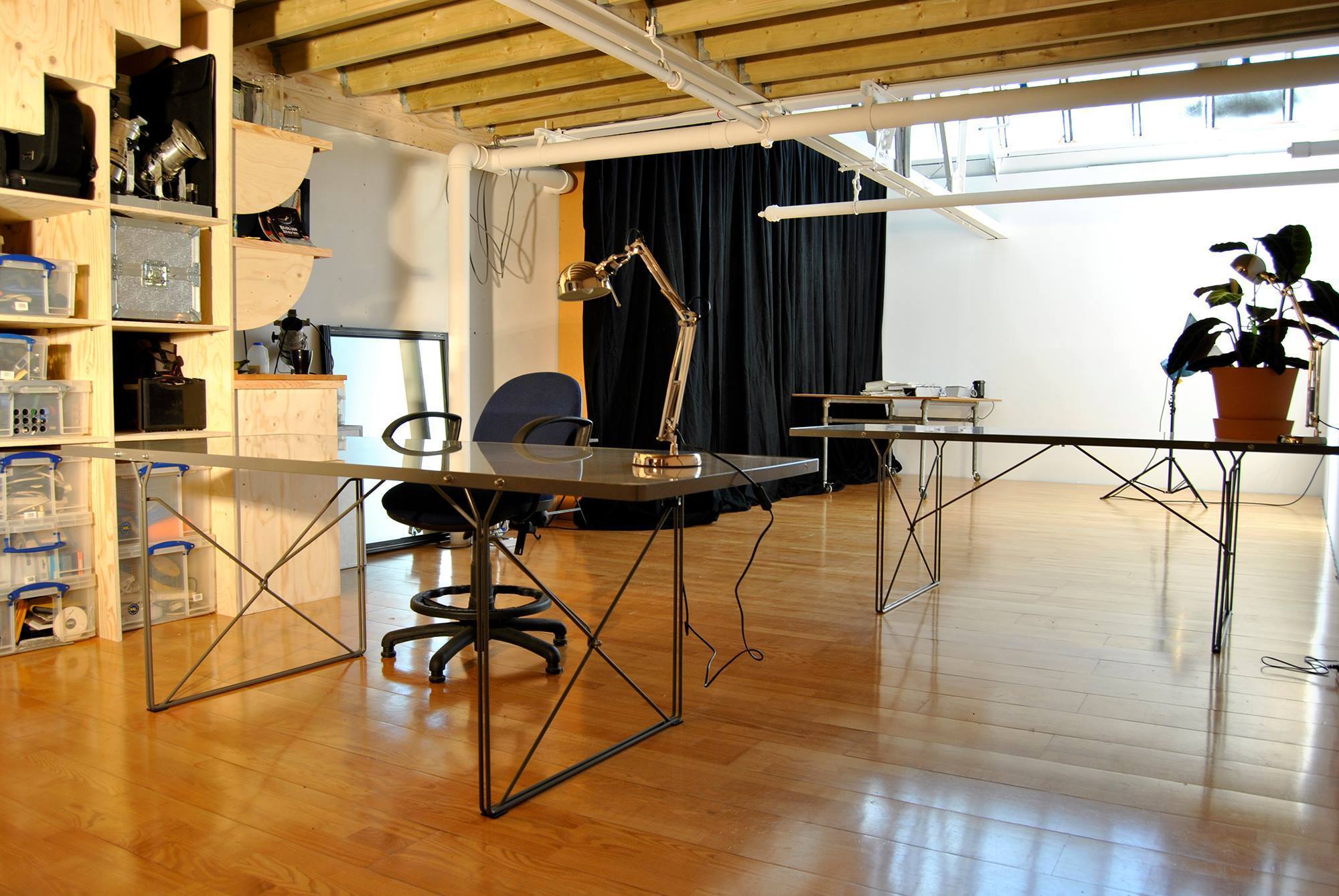 Desk space in a creative studio