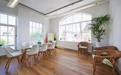 Fantastic penthouse office of a converted Victorian watch factory in the heart of Clerkenwell. Fantastic penthouse office of a converted Victorian watch factory in the heart of Clerkenwell.