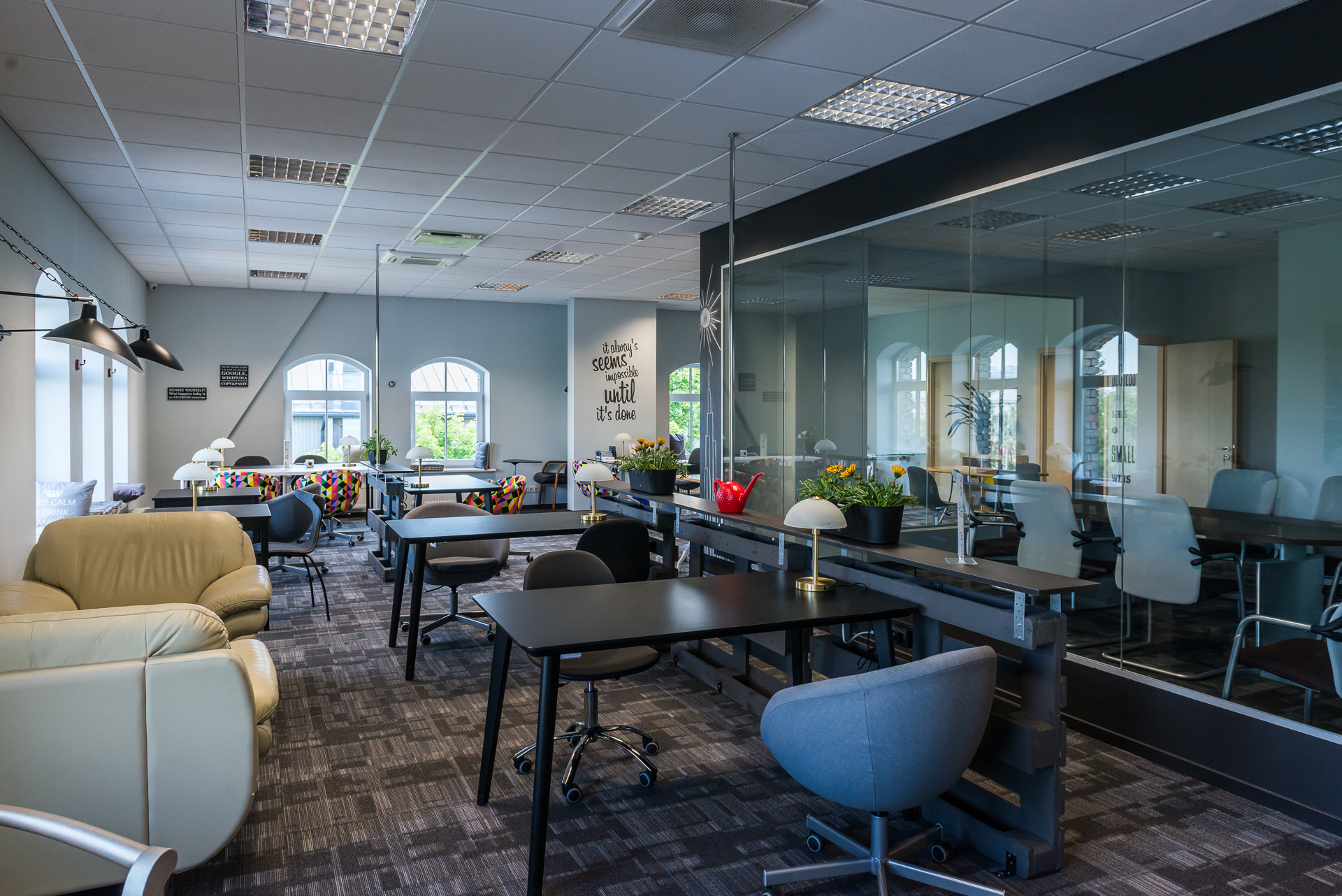 Hot desk in open space Hot desk in open space