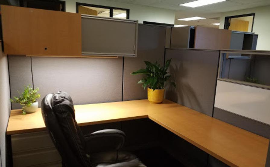 Furnished cubicle in co-working space