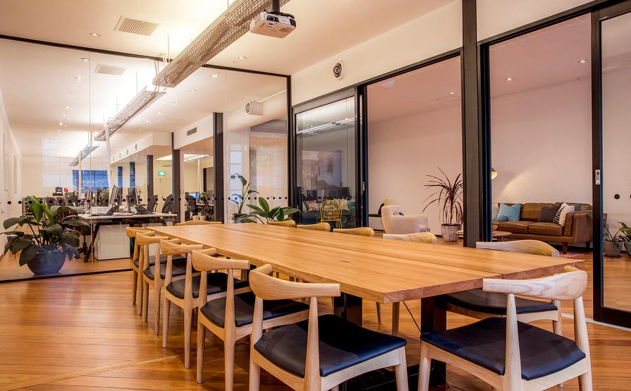 Desk in creative office space