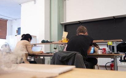 Desk in co-working space  Desk in co-working space