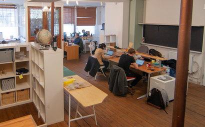 Desk in co-working space  Desk in co-working space