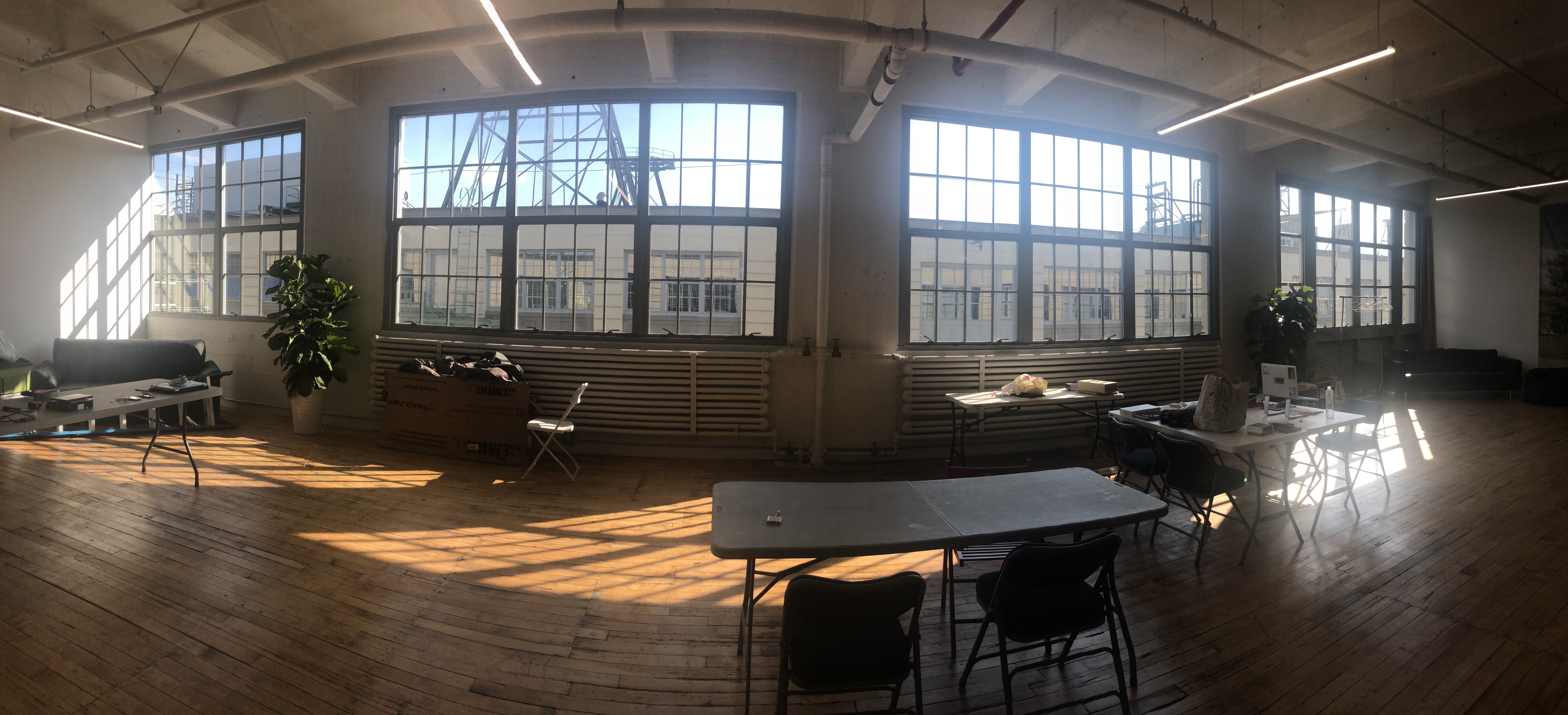 Set up your desk in big, bright, modern office