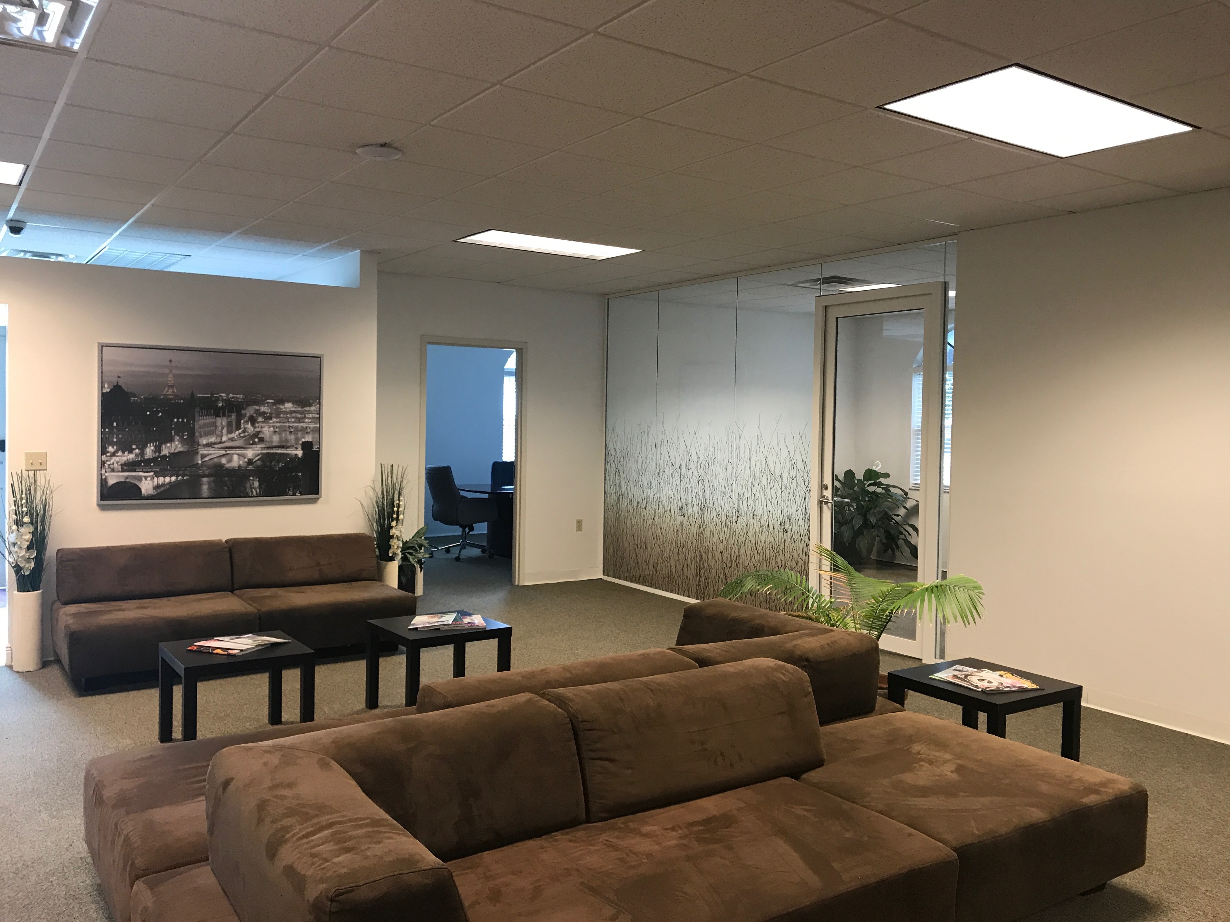 We have private offices, hot desks, dedicated desks, a private conference room and open meeting areas. Weekdays only. We have private offices, hot desks, dedicated desks, a private conference room and open meeting areas. Weekdays only.