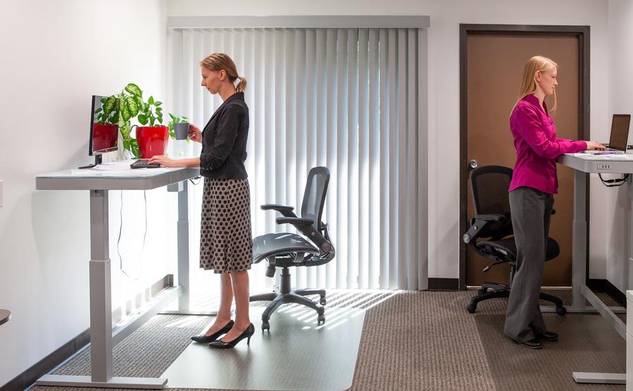Private office with standing desk